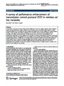 (TCP) in wireless ad hoc networks - Core