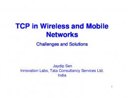 TCP in Wireless and Mobile Networks