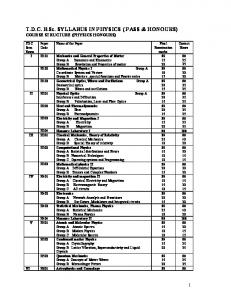 TDC B.Sc Syllabus in Physics(Pass & Hons)