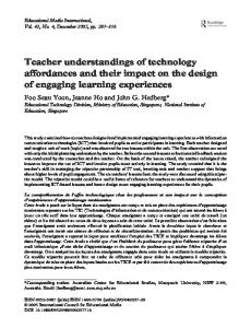 Teacher understandings of technology affordances and their impact ...