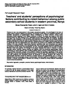 Teachers' and students' perceptions of psychological ... - CiteSeerX