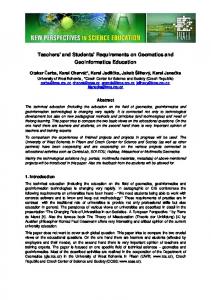Teachers' and Students' Requirements on Geomatics and ...
