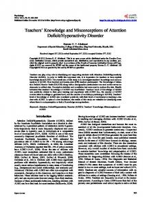 Teachers' Knowledge and Misconceptions of Attention Deficit