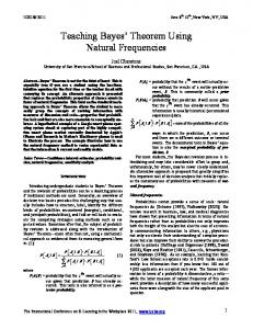 Teaching Bayes' Theorem Using Natural Frequencies - ICELW