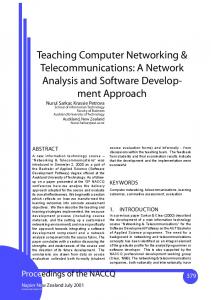 Teaching Computer Networking & Telecommunications: A ... - Citrenz