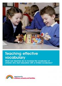 Teaching effective vocabulary