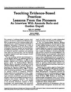 Teaching Evidence-Based Practice - American University of Beirut