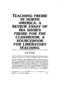 teaching freire - Open Access Journals at IUPUI