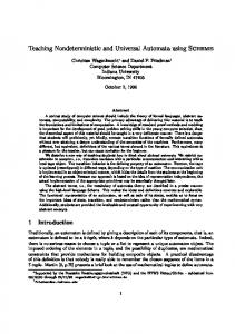 Teaching Nondeterministic and Universal Automata using Scheme 1 ...