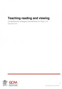 Teaching reading and viewing: Comprehension strategies (PDF ...