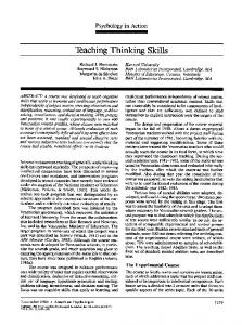 Teaching Thinking Skills