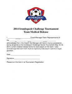 Team Medical Release Form