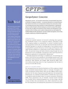 TechBrief: Geopolymer Concrete