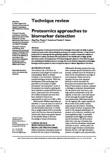 Technique review Proteomics approaches to biomarker detection