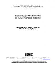 techniquesforthedesig nofj ava oper at ingsystems - Usenix