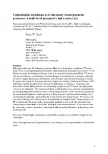 Technological transitions as evolutionary reconfiguration processes: A ...