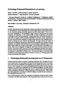 Technology Enhanced Dimensions in e-Learning - Semantic Scholar