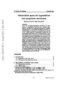 Teichmuller space for hyperkahler and symplectic structures