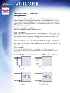 Telcordia GR-1089-CORE Issue 4 Topics Primary Protection - Digikey