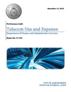 Telecom Use and Expense - City of Albuquerque