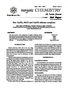 tellurato complexes - Trade Science Inc