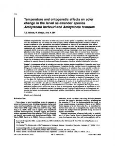 Temperature and ontogenetic effects on color change in the larval ...