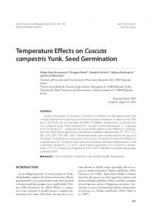 Temperature Effects on Cuscuta campestris Yunk ...