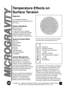 Temperature Effects on Surface Tension - NASA