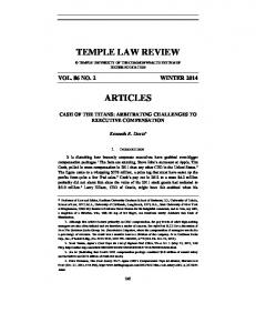 TEMPLE LAW REVIEW ARTICLES