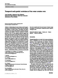 Temporal and spatial variations of the water erosion rate