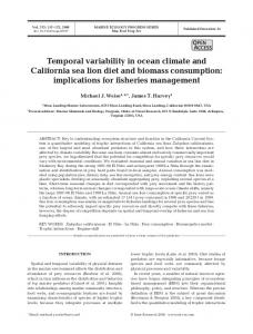 Temporal variability in ocean climate and California sea lion diet and ...
