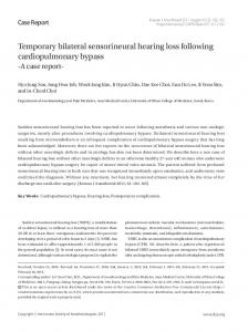 Temporary bilateral sensorineural hearing loss