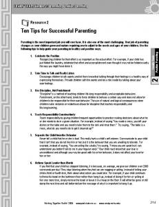 Ten Tips for Successful Parenting