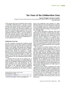 Ten Years of the Collaborative Cross - Genetics