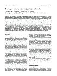 Tensile properties of orthodontic elastomeric chains