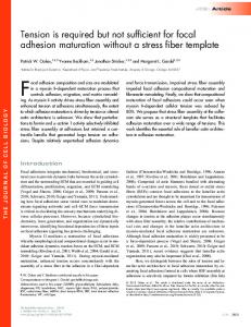 Tension is required but not sufficient for focal ... - BioMedSearch