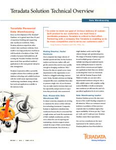 Teradata Solution Technical Overview