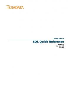 Teradata SQL Quick Reference