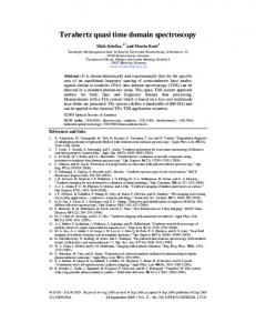 Terahertz quasi time domain spectroscopy