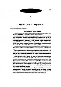 Test for Unit 1 Explorers