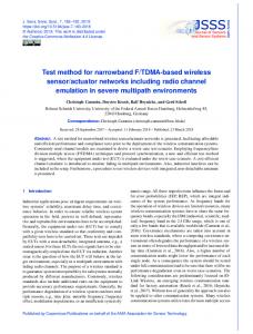 Test method for narrowband F/TDMA-based wireless sensor ... - JSSS