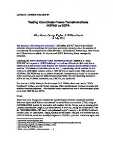 Testing Coordinate Frame Transformations NOVAS vs ...