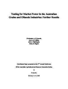 Testing for Market Power in the Australian Grains ... - AgEcon Search