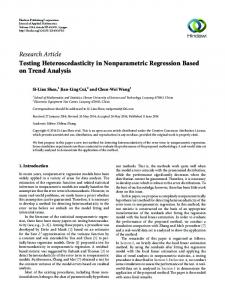 Testing Heteroscedasticity in Nonparametric Regression Based on ...