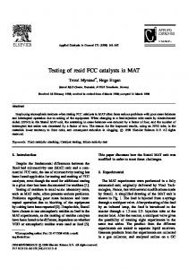 Testing of resid FCC catalysts in MAT