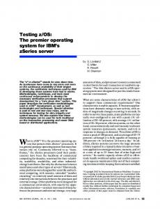 Testing z/OS: The premier operating system for ... - Semantic Scholar