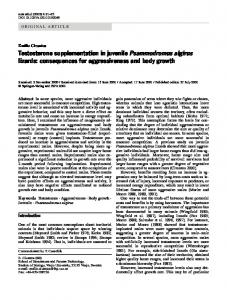 Testosterone supplementation in juvenile ... - Springer Link