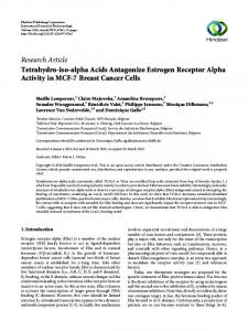 Tetrahydro-iso-alpha Acids Antagonize Estrogen Receptor Alpha ...