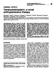 Tetrahydrobiopterin: a novel antihypertensive therapy - Nature