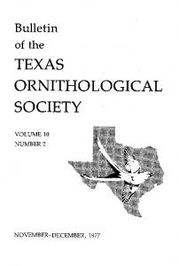 TEXAS ORNITHOLOGICAL SOCIETY